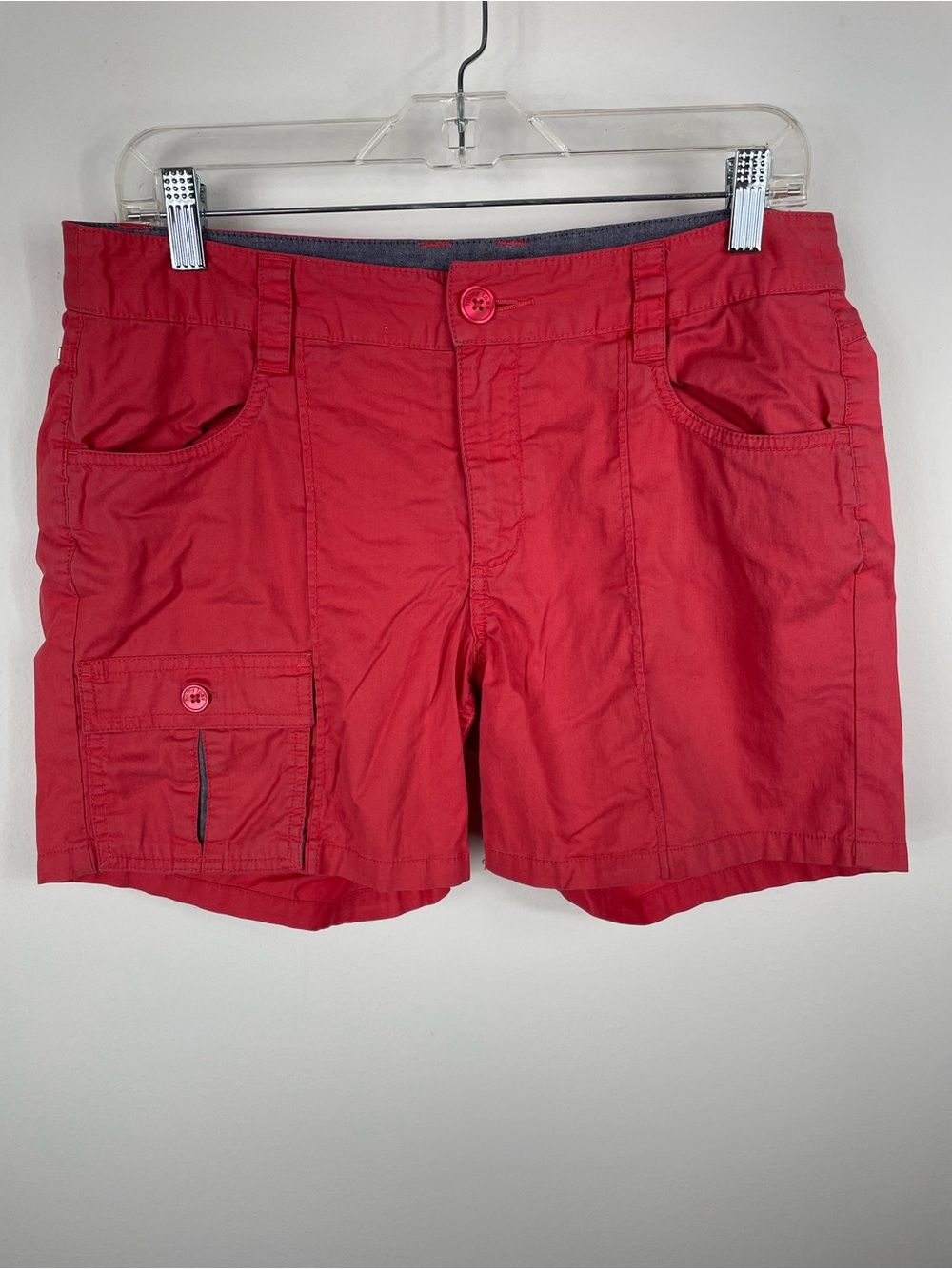 Horny Toad Marley Women’s Red Cargo Pocket Shorts Organic Cotton Blend Size 6
